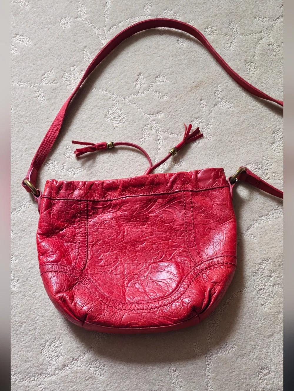 Fossil Drawstring Leather Bag - Picture 2 of 6